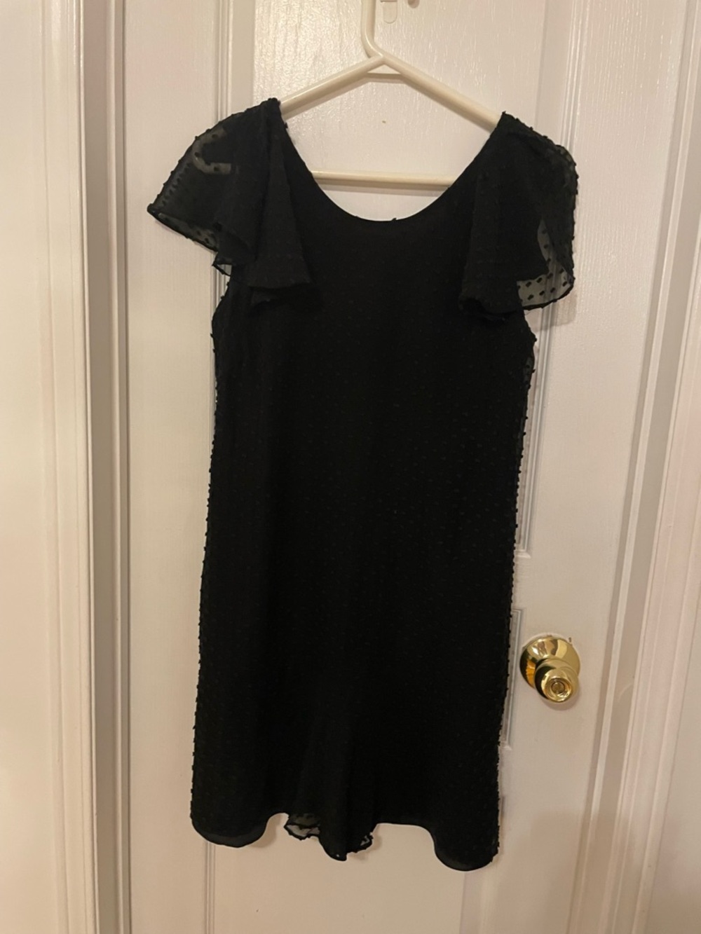 J. Crew Black Mini Dress with Flutter Sleeves